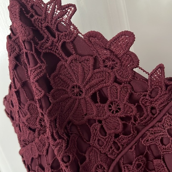 Anthropologie Dress Donna Morgan Renata Lace dress size 12 burgundy - Picture 6 of 11